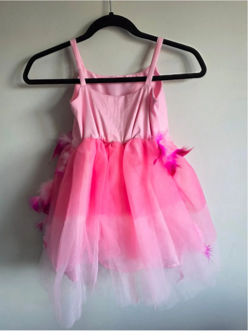 Pottery Barn Kids Pink Feather Tulle Dress Girls Size 4-6 Princess Party Dress